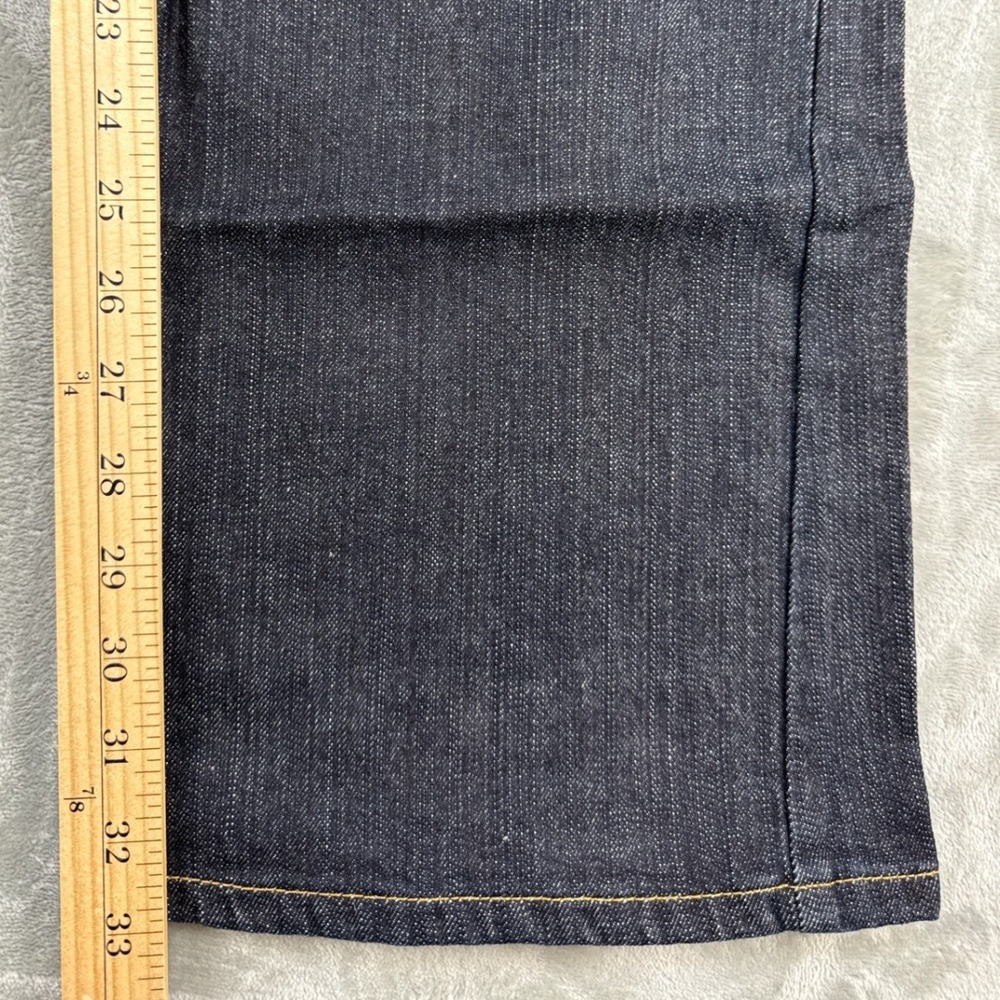 Guess Jeans Dorothy Bootcut Dark Wash Denim Low Rise Blue Black Size 34 - Picture 4 of 8